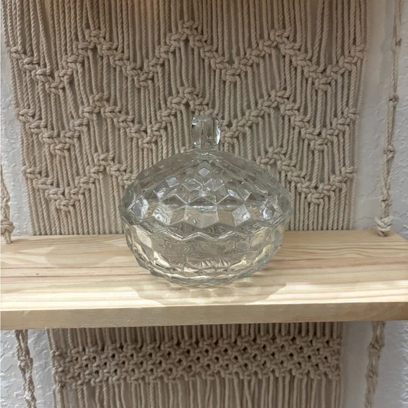 Vintage Fostoria American clear covered candy dish - Picture 1 of 3